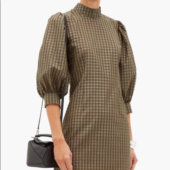 **SOLD** GANNI Puff-sleeve mini dress - Picture 2 of 5